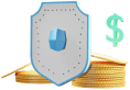 icon shield with moneu stack